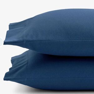 The Company Store Cozy Cotton Velvet Flannel Pillowcase Slate Blue Std. NWOT